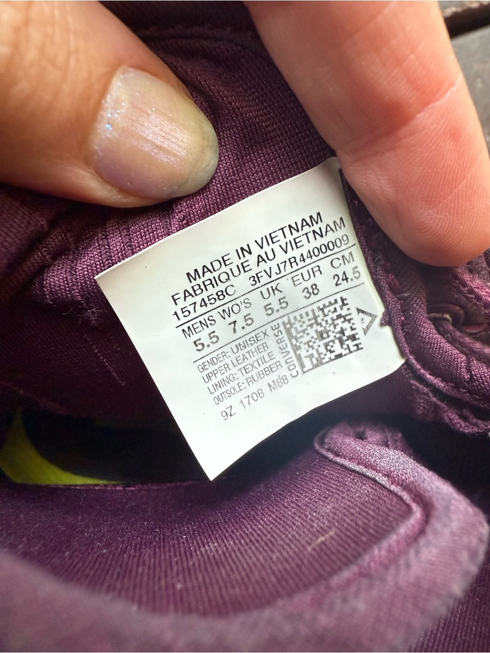 Vintage leather monochrome High Top Sneakers in Berry Plum - Picture 4 of 7